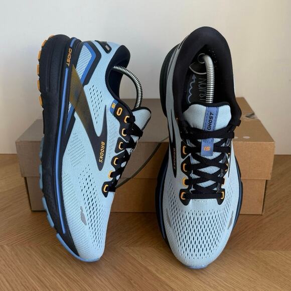 Brooks Ghost 15 Blue/Black/Yellow Women Running Sneakers 1203801B437- SZ 8 - Picture 11 of 14